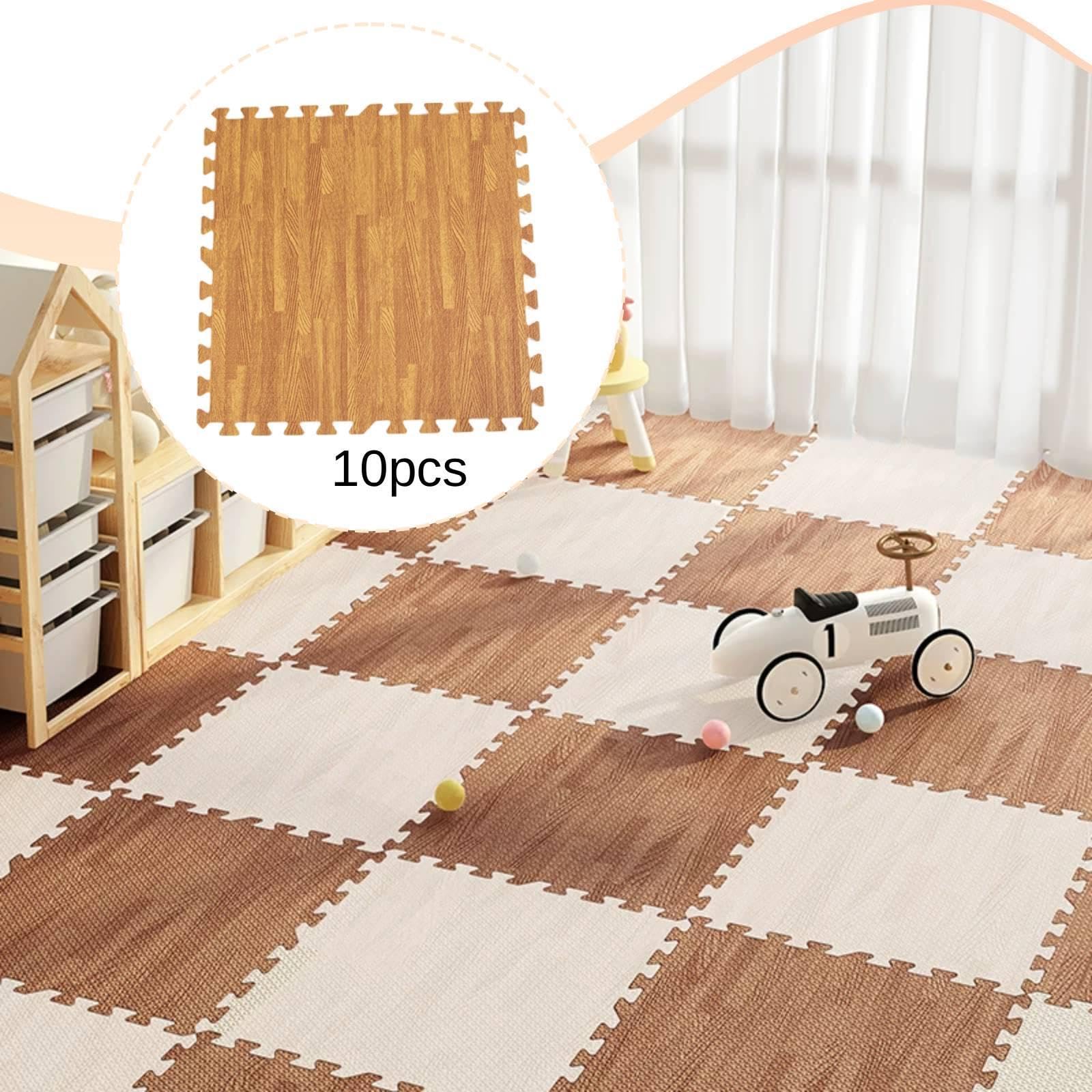 10 Stück Bodenmatte Schaumstoff Fliesen Matte Spielboden Puzzle Matten Kinder Krabbelteppich Krabbelmatte mit Softer Struktur Und