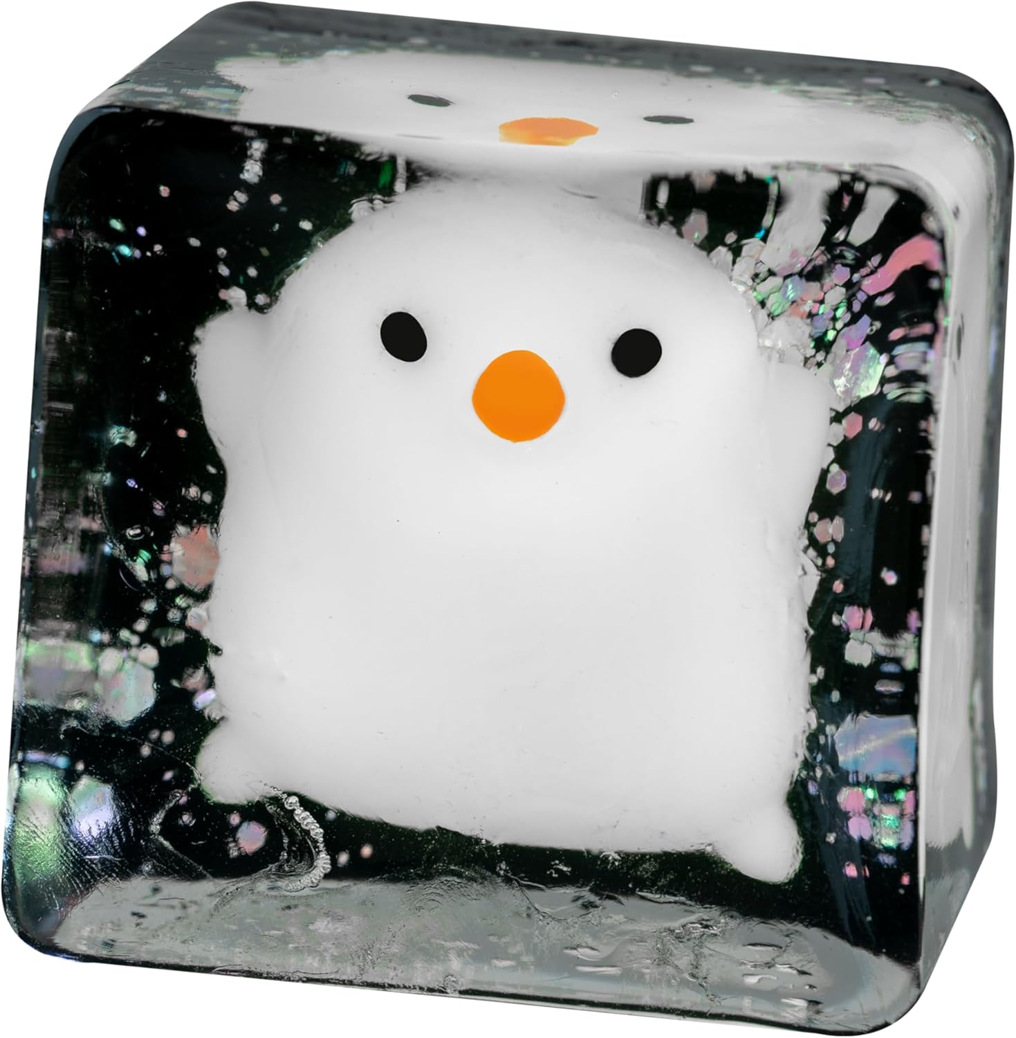 ORB Tabalicious TABA Squishy Glow in The Dark White Chick Stress Cube Toy - Soft, Sticky, Glowing TABA Squishy Animal Stress Cubes - Fun Stress Ball Squishies - Kawaii Fidget Toys for Kids and Adults