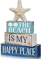 Vista 8 de 4 piezas de decoración de mesa de madera de granja, decoración de bandeja escalonada para decoración rústica retro de madera en forma de casa