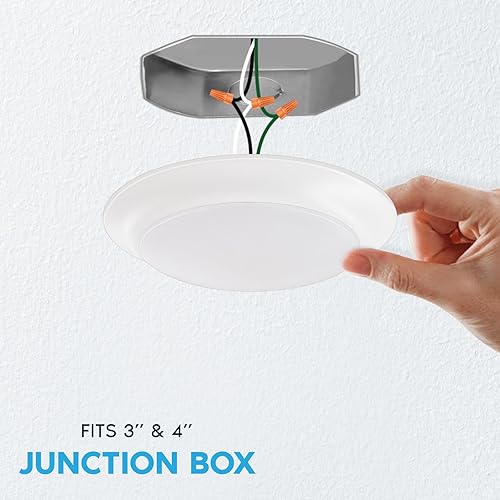 Miniatura 6 de LUXRITE Luces LED de disco de 6 pulgadas, luz de techo regulable de montaje empotrado, 5CCT seleccionable 2700K 3000K 3500K 4000K 5000K, 12.5W,