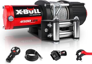 X-BULL Winch 4500LBS Steel Cable Electric Winch with Roller Fairlead, Wired Handle and Wireless Remote,Easy to Install