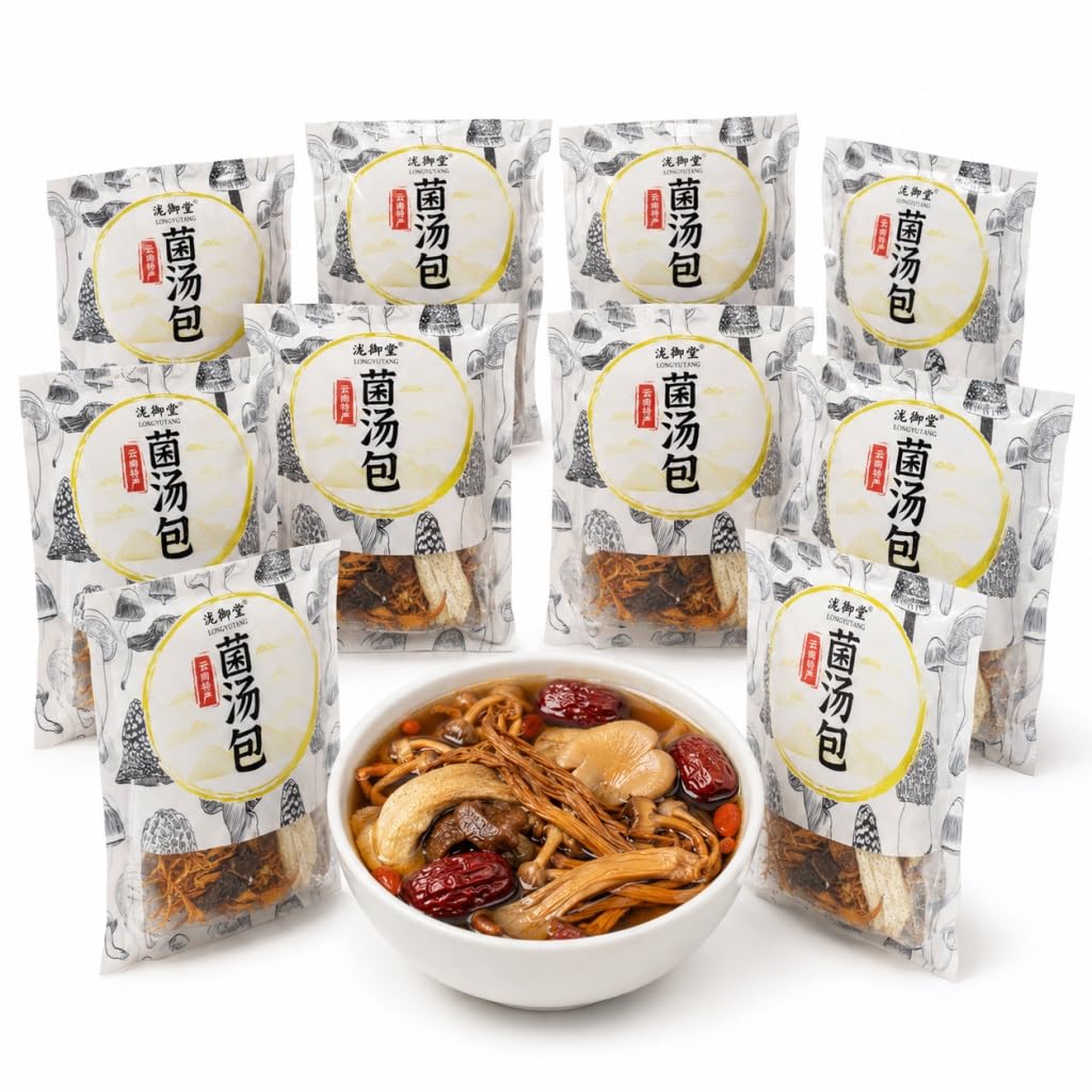 Paquete De 50 G X 10 Mezclas Coloridas Sopa Champiñones: Champiñones Silvestres Surtidos For Caldo, Olla Caliente Y Cocina