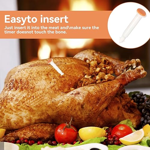 Miniatura 7 de Temporizador de pavo, 20 unidades, termómetro de carne de pollo asado de aves de corral, termómetro de cocina para cocinar al horno, aves de corral,