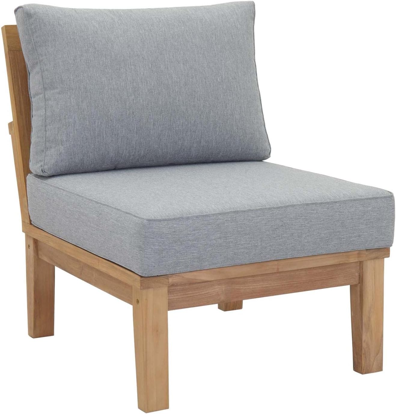 Modway EEI-1479-NAT-GRY-SET Marina Premium Grade A Teak Wood 8-Piece Outdoor Patio Furniture Set, Natural Gray
