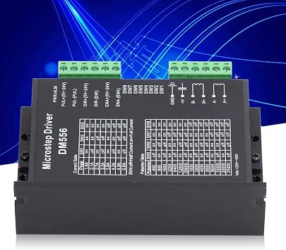Stepper Motor Driver,CNC Digital Stepper Driver DM556 Stepper Motor Controller 2 phase Stepper Motor Driver 20-50V DC 5.6A 128 subdivision For Nema 23, 24 and Nema 34 stepper motor, stepper motor