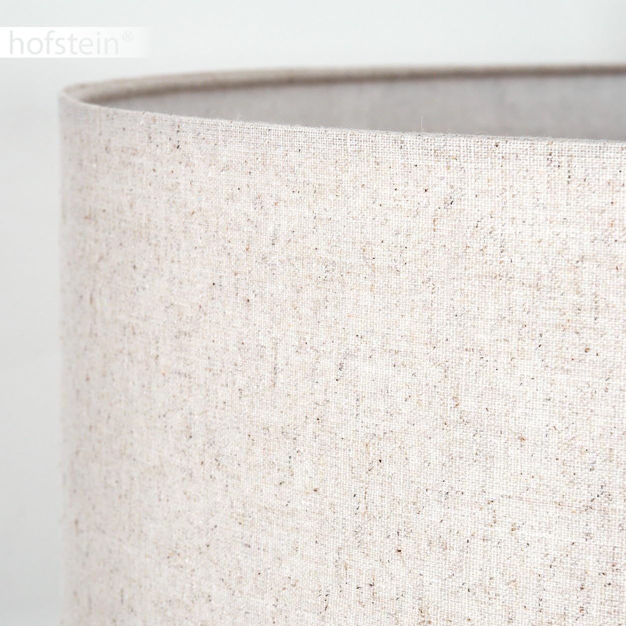 Stehleuchte Flemming, Stehlampe aus Holz/Stoff in Dunkelbraun/Beige/Weiß, Leuchte im skandinavischen Design mit rundem Schirm (Ø 50 cm) u. Fußschalter, Höhe 155 cm, 1 x E27, ohne Leuchtmittel