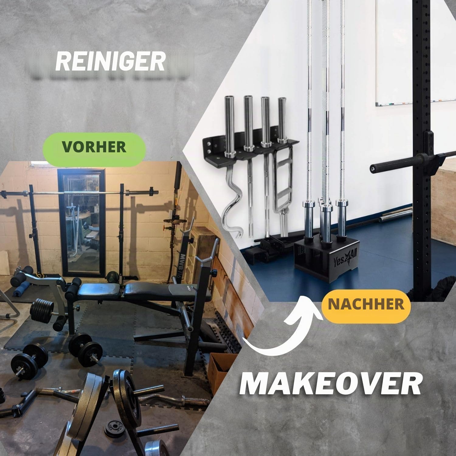 Yes4All Vertikale Langhantelständer für 50mm Langhantel - Home Gym Bar Holder Stand for Up To 9 Stagen - Langhantelablage, Hantelablage, Stangen-Halterung