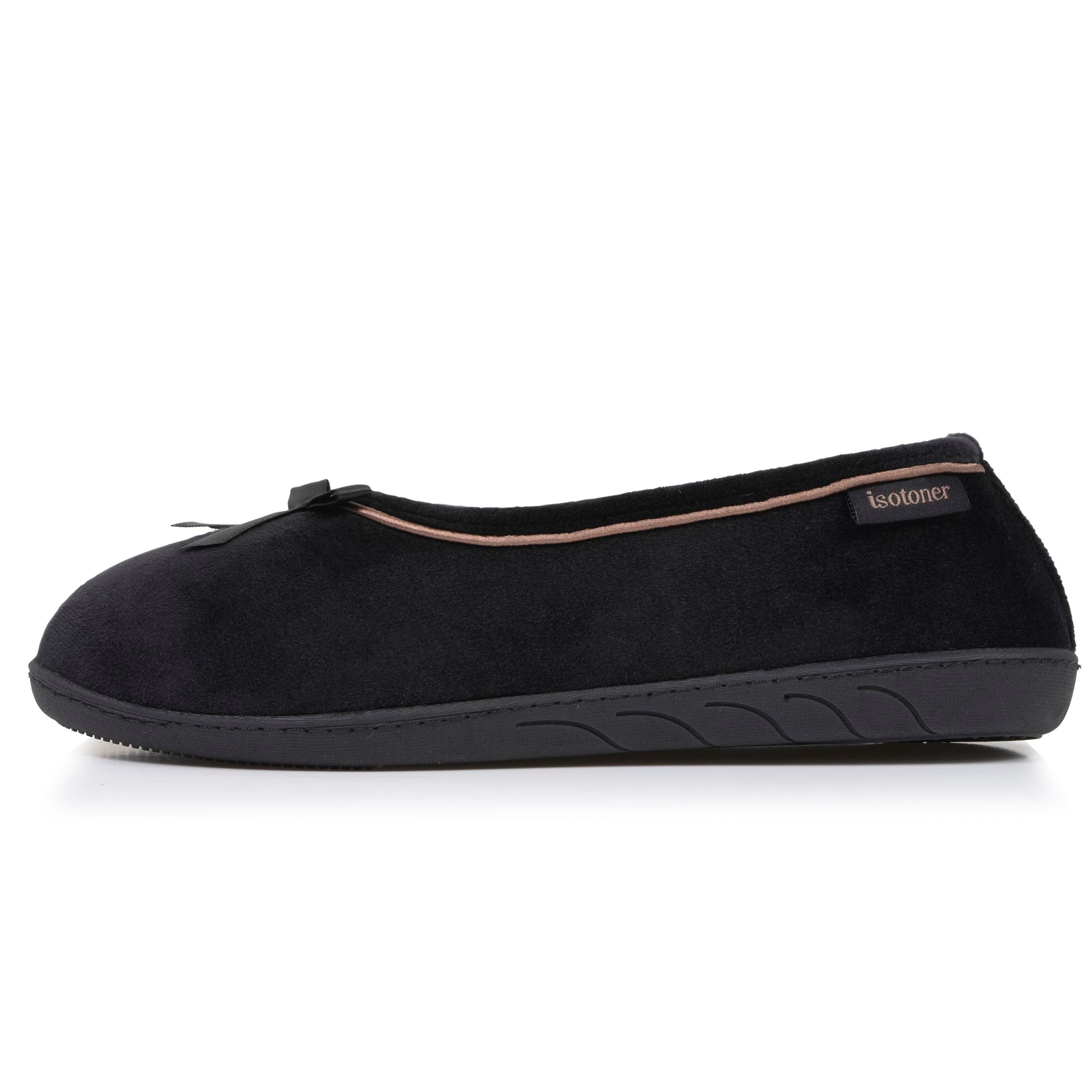 Isotoner Chaussons pantoufles Ballerines femme semelle ultra-souple, confortables, semelle à mémoire de forme
