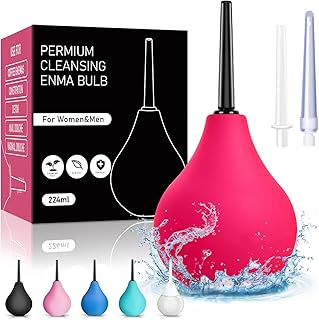 Poire Lavement Intime Anus Rectale - 224ML Douche Intime Périnée, Poire a Lavement, Lavement Colon et Intestins, Douches Anale et Vaginale Rose