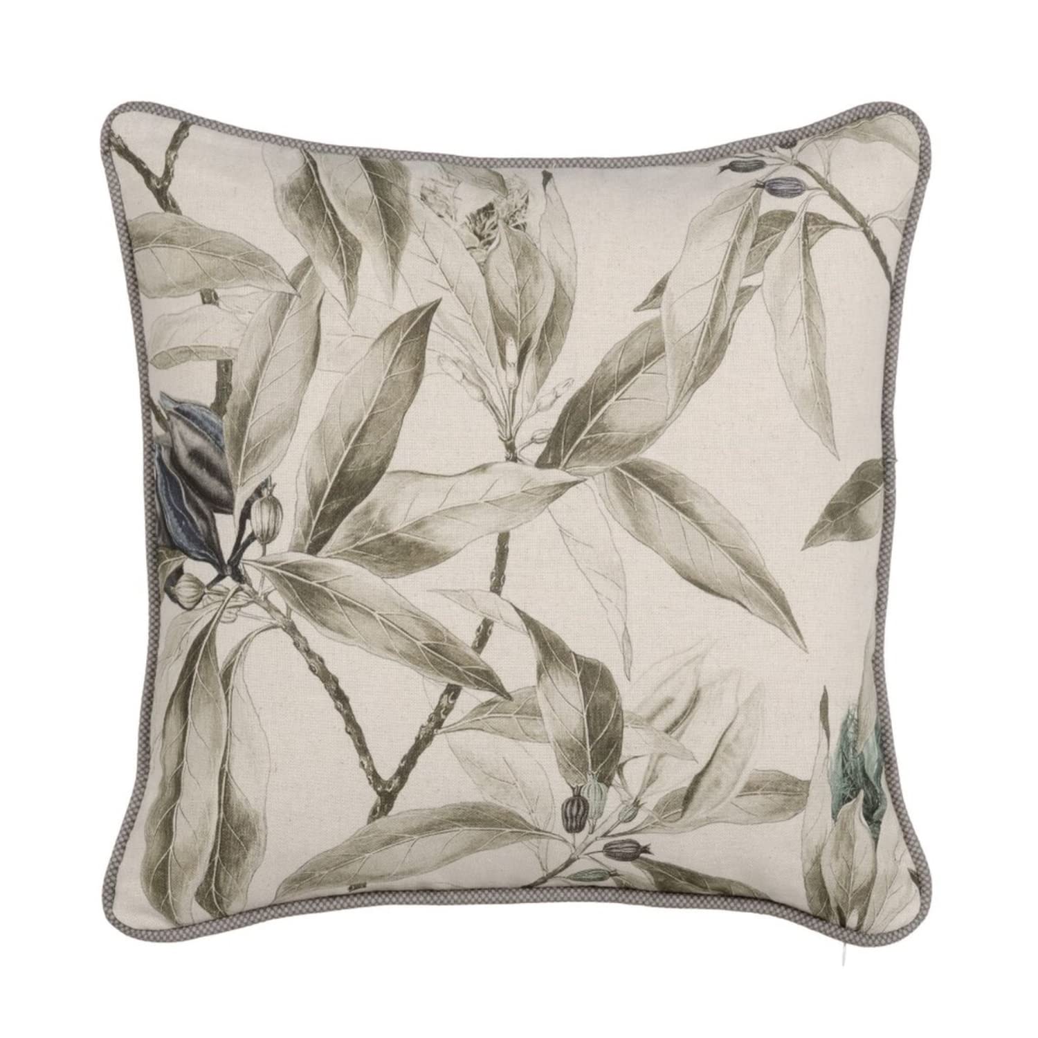 Coussin feuilles lin BigBuy Home pour soulager le dos sur canape ferme avec douceur coton
