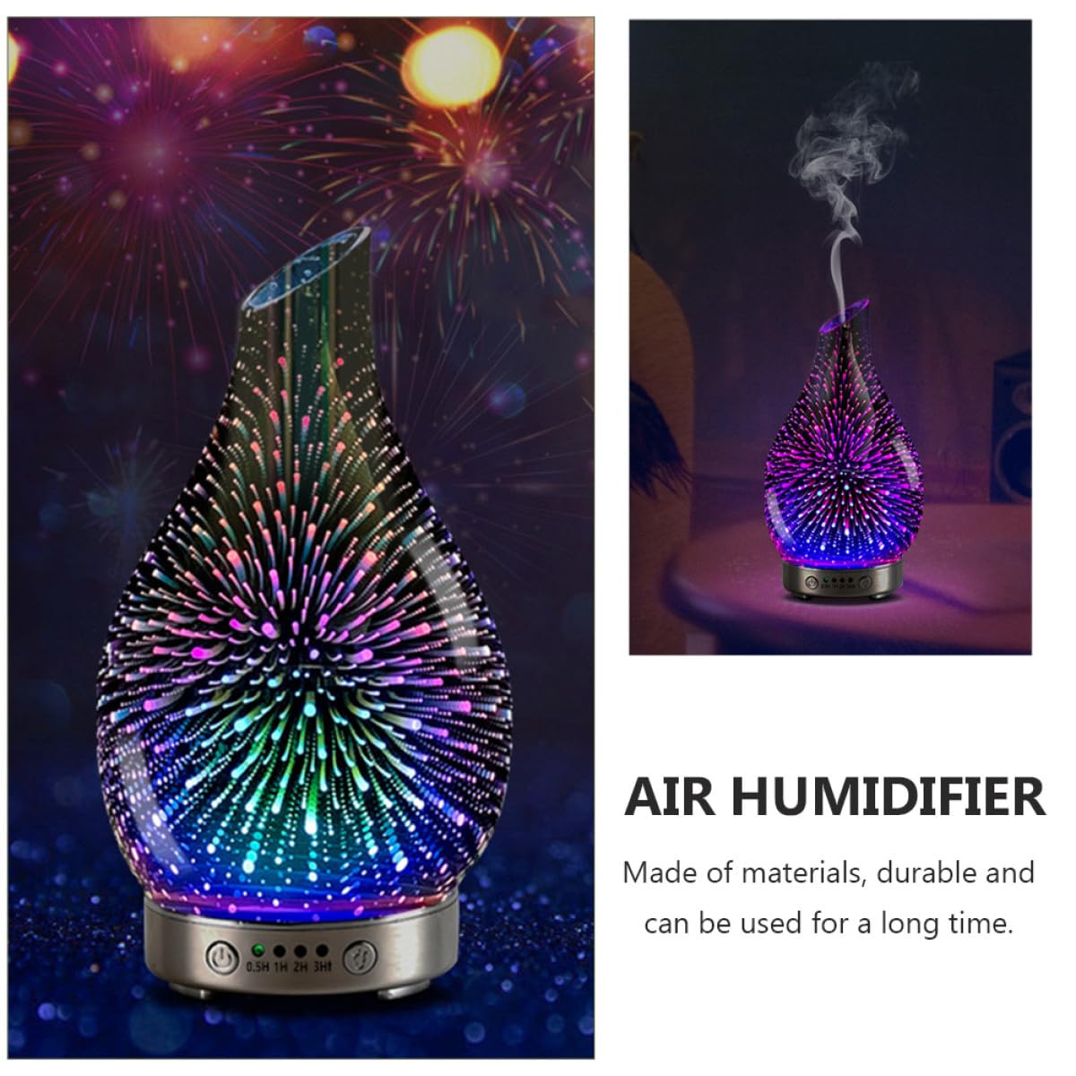 CHILDWEET Humidificador de Reducción de Ruido Tecnología Avanzada Difusor de Aroma de Vidrio Púrpura y Nebulización Suave para Salones de Belleza y Dormitorios