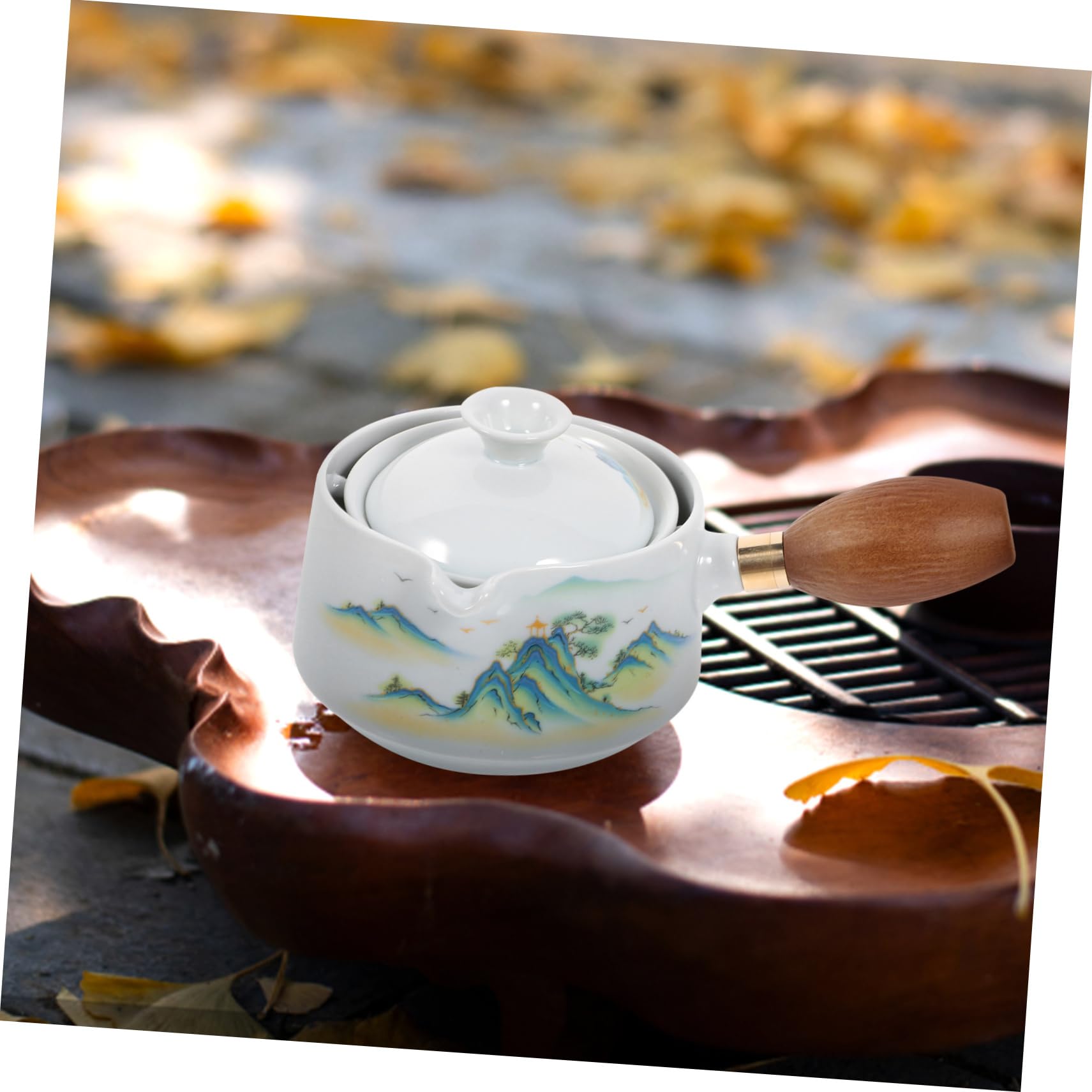Cabilock 2piezas Tetera De Cerámica Asa Lateral Para Infusión De Té Suelto Diseño Único y Duradero Para Uso Oficina y Hogar