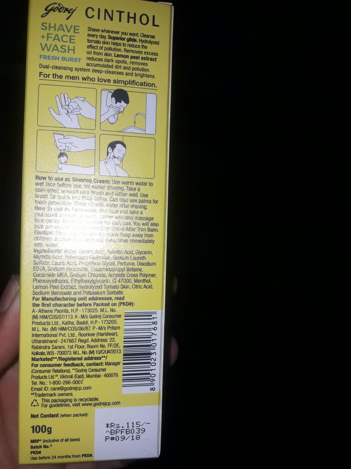 Cinthol 2 in 1 Shaving Cream + Face Wash, Fresh Burst, 100g : Amazon.in ...