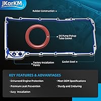 Vista 3 de 12612350 Junta de cárter de aceite, OS30693R Kit de juntas de cárter de aceite compatible con Chevy Silverado Suburban Tahoe Trailblazer GMC Sierra