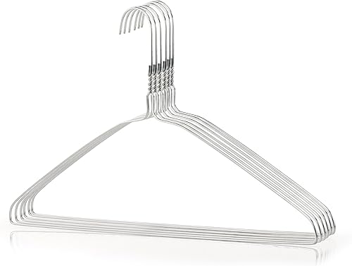 Miniatura 5 de HANGERWORLD Perchas de alambre de metal plateado de 16 pulgadas de calibre 13 para ropa (10 unidades)