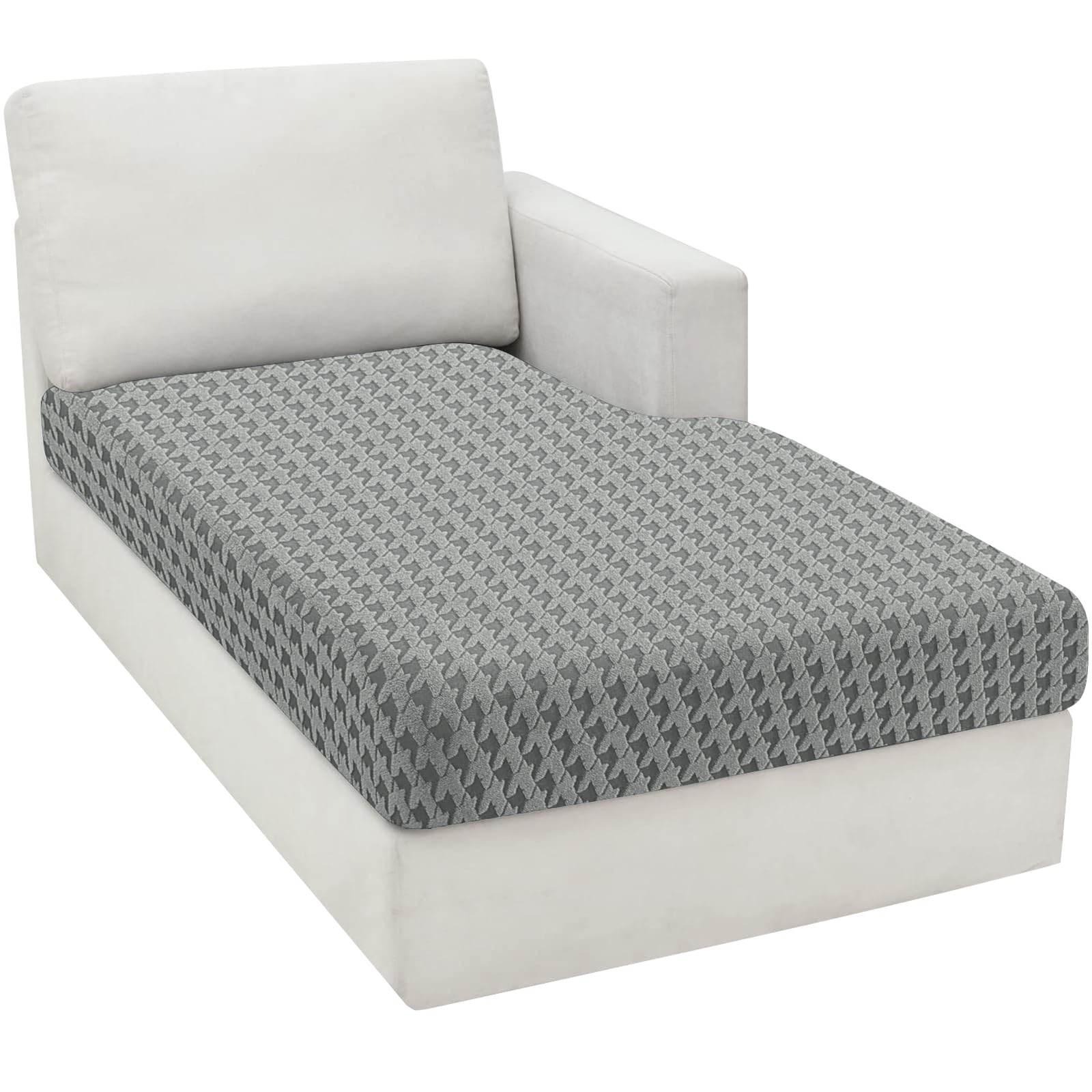 MAXIJIN Chaise Covers for Sectional Sofa, Stretch Sofa Seater Cover, Couch Seat Slipcover Protector Replacement for Individual Cushion with Elastic Bottom (Light Grey, Chaiselounge)