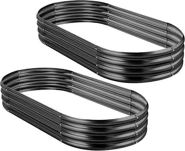 Land Guard Kit de 2 camas de jardín elevadas galvanizadas 10x4x1 pies