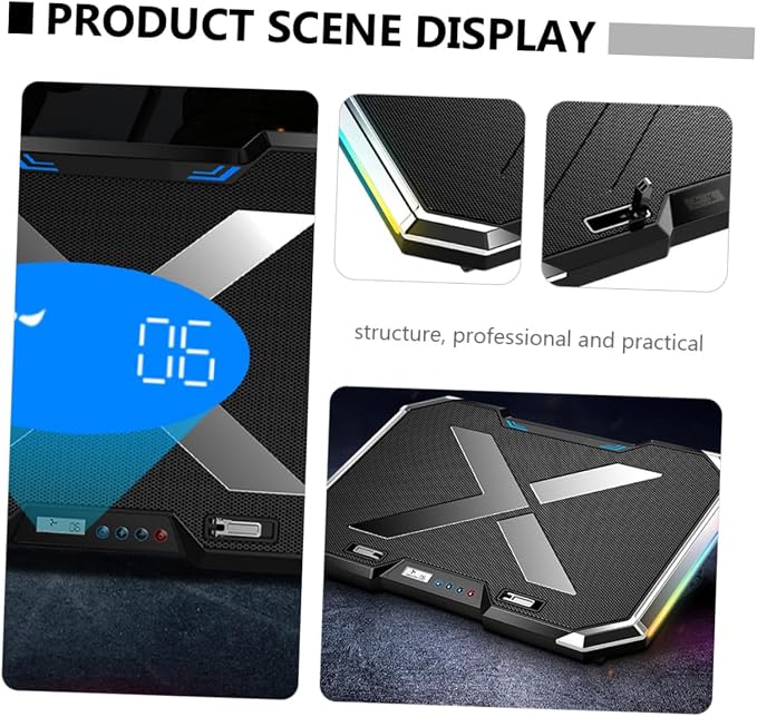 Base para Laptop Angoily con Ventilador RGB Ajustable miniatura 3