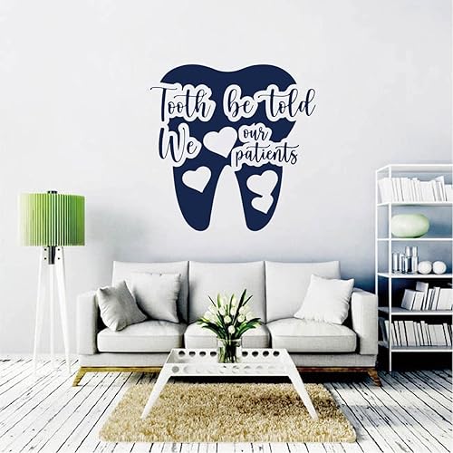 Tooth Be Told We Love Our Patients - Calcomanía para oficina dental, sala de espera, regalo para dentistas, vinilo extraíble BD849 (M 15 x 15