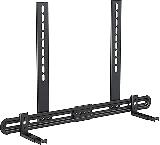 USX MOUNT Universal Soundbar Mount, Sound bar Wall Mount for Mounting Above or Under TV, Sound Bar TV Bracket fits up to 13lbs Max, Removable No-Slip Base Holder Extends 3.46”-6.06”