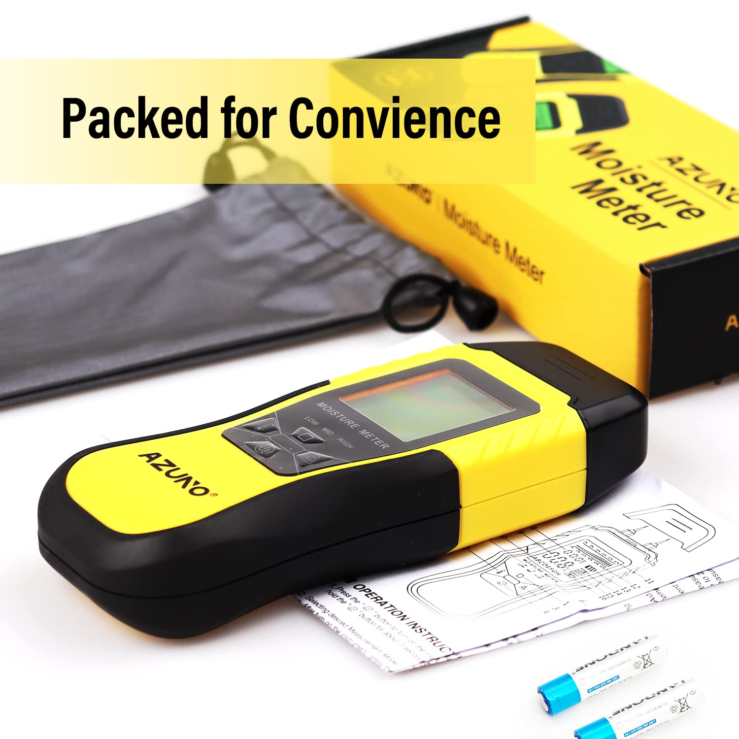 Buy AZUNO Wood Moisture Meter, PinType Wood Humidity Detector with 8