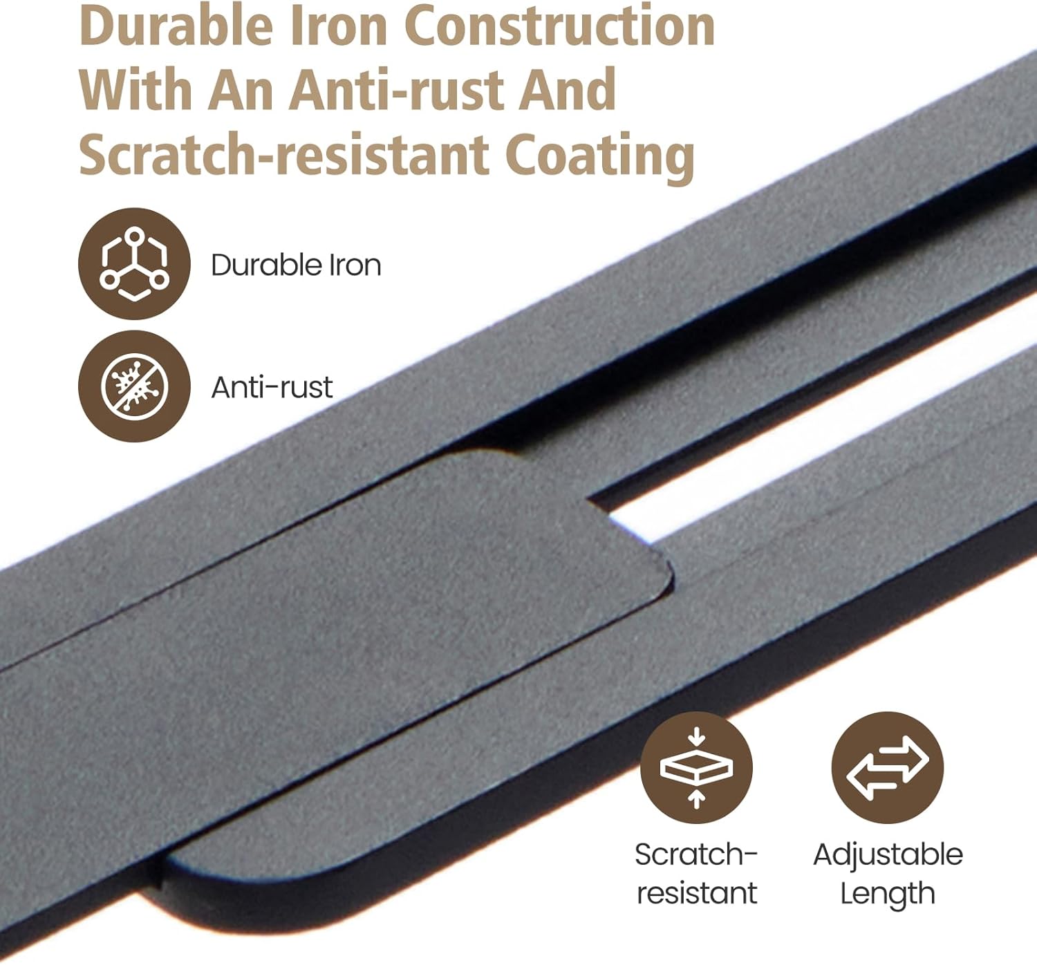 KHAMAL Adjustable Floating Shelf Brackets 16 to 19.7 Inch - 2 Pack Heavy Duty L Brackets for Shelves, Industrial Metal Brackets for Home, Office, DIY