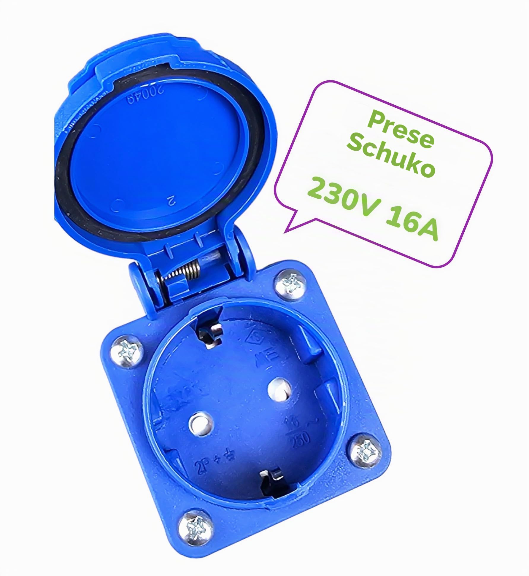 RoadEu - Presa Industriale da Parete Combinata CEE 16A - 2x Prese 230V - Distributore di Corrente IP44 per Interni ed Esterni - Quadro Elettrico 16A per Cantieri