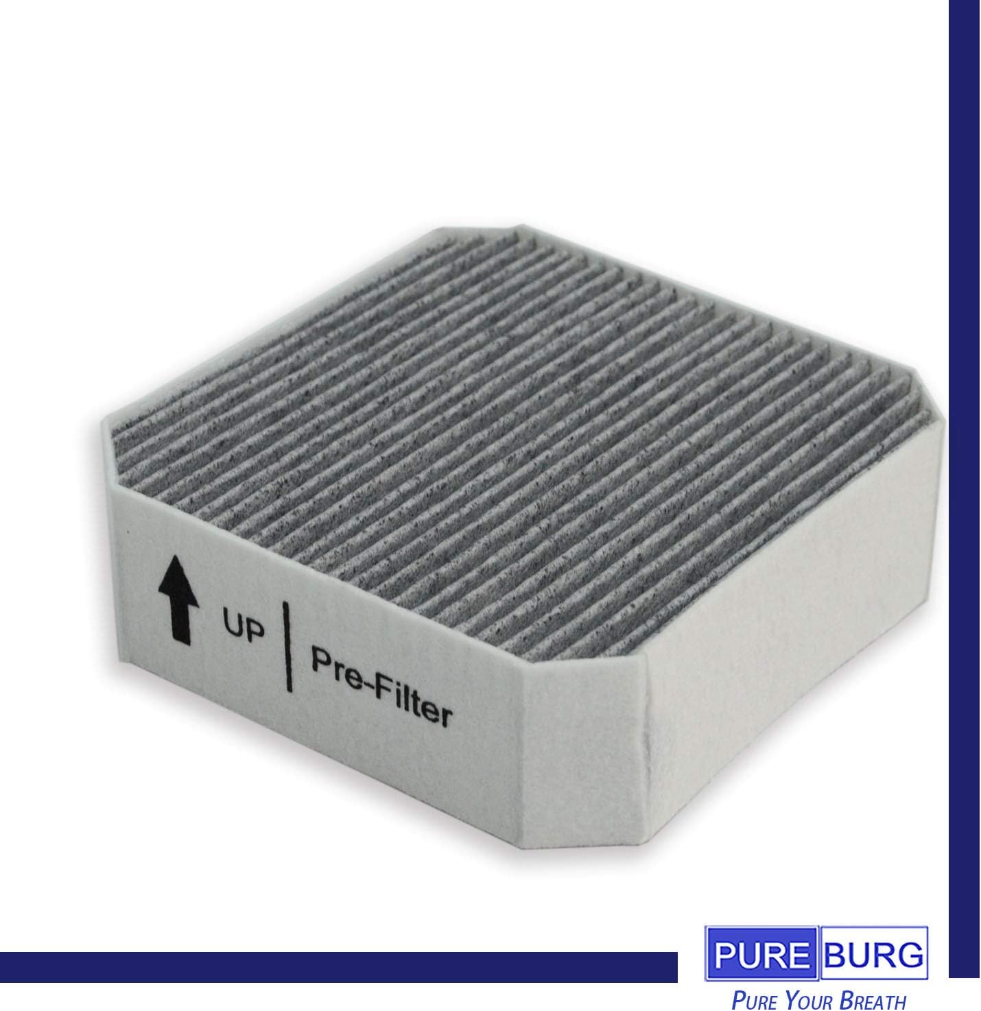 PUREBURG Replacement HEPA Pre-Filter Fits Molekule Air Purifier, High-efficiency Activated carbon 2-in-1 Air Clean Dust VOCs,2-Pack