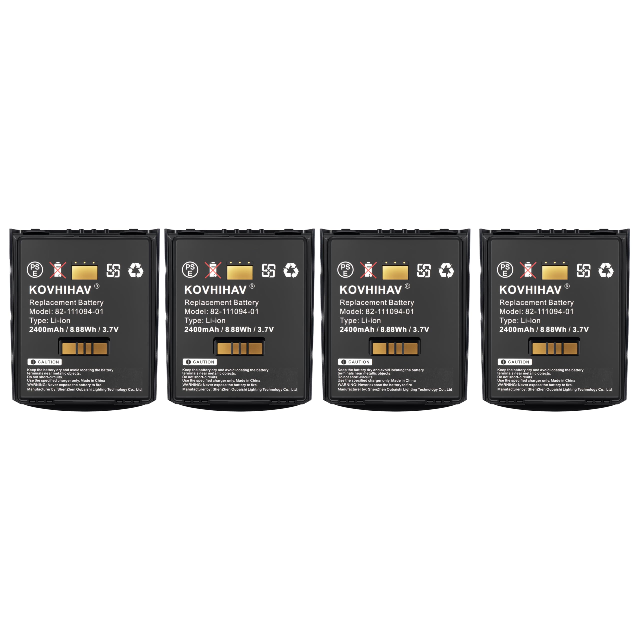4 Pack 82-107172-01 Scanner Battery Compatible with MC55 MC67 MC55A MC55A0 MC659B MC5574 MC5590 MC55A0-HC MC56 MC65 MC659 U60493 BTRY-MC55 7.4V 2500mAh