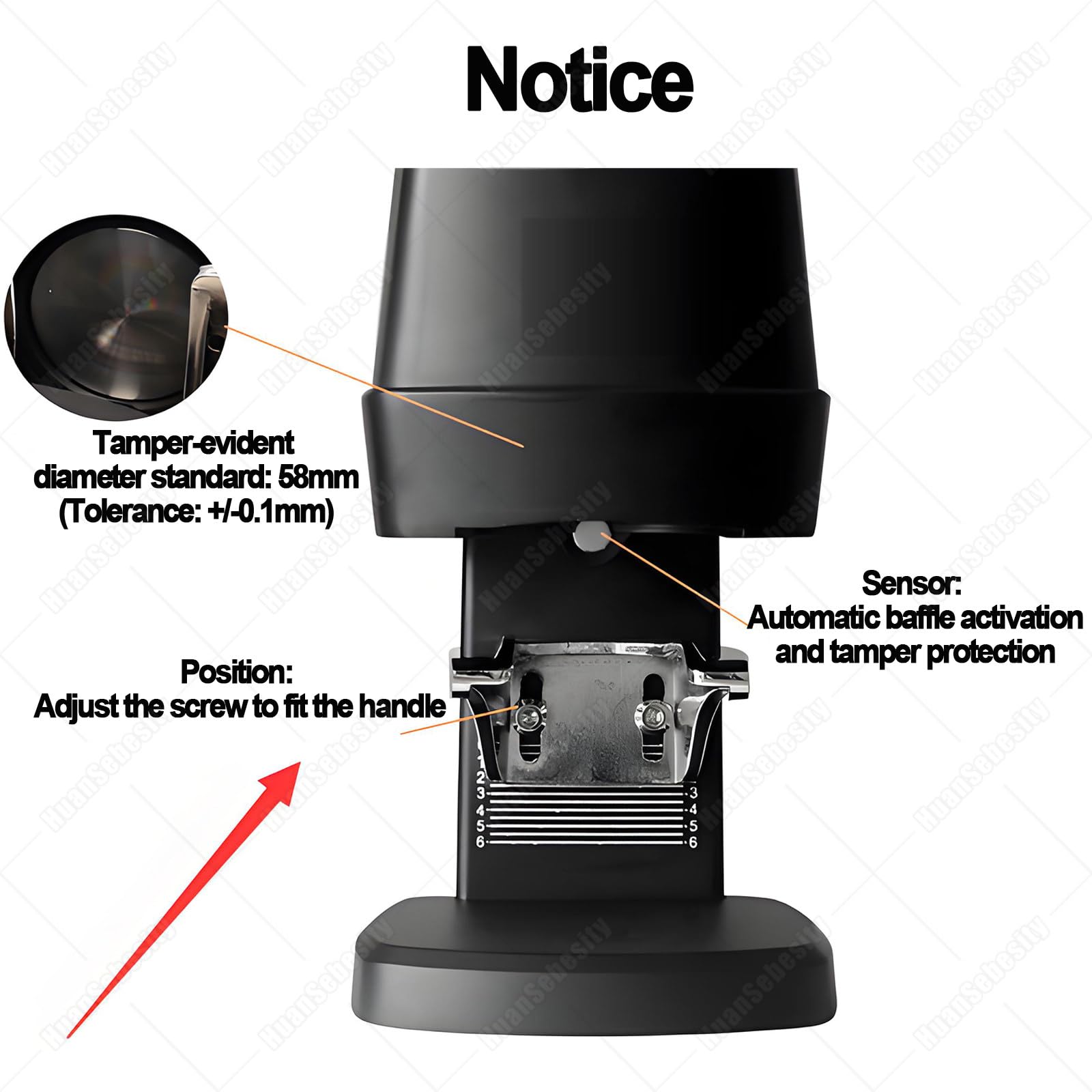 58mm Auto Kaffee-Manipulation,Einstellbarer 10-30kg Druck Black | Smart Espresso,Instant Ready Espresso-Werkzeug,Langlebiges Kompaktes Design Für Home Barista-Einsatz