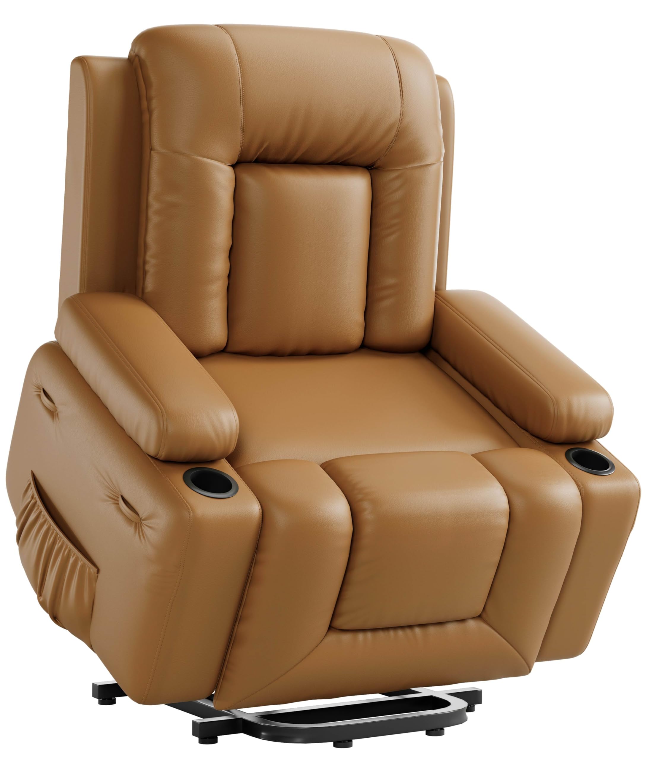 GarveeHome Power Lift Recliner Chair - Heat and Massage, Adjustable Back and Legs, PU Leather Electric Lift Chair Designed for The Elderly and People with Mobility impaired