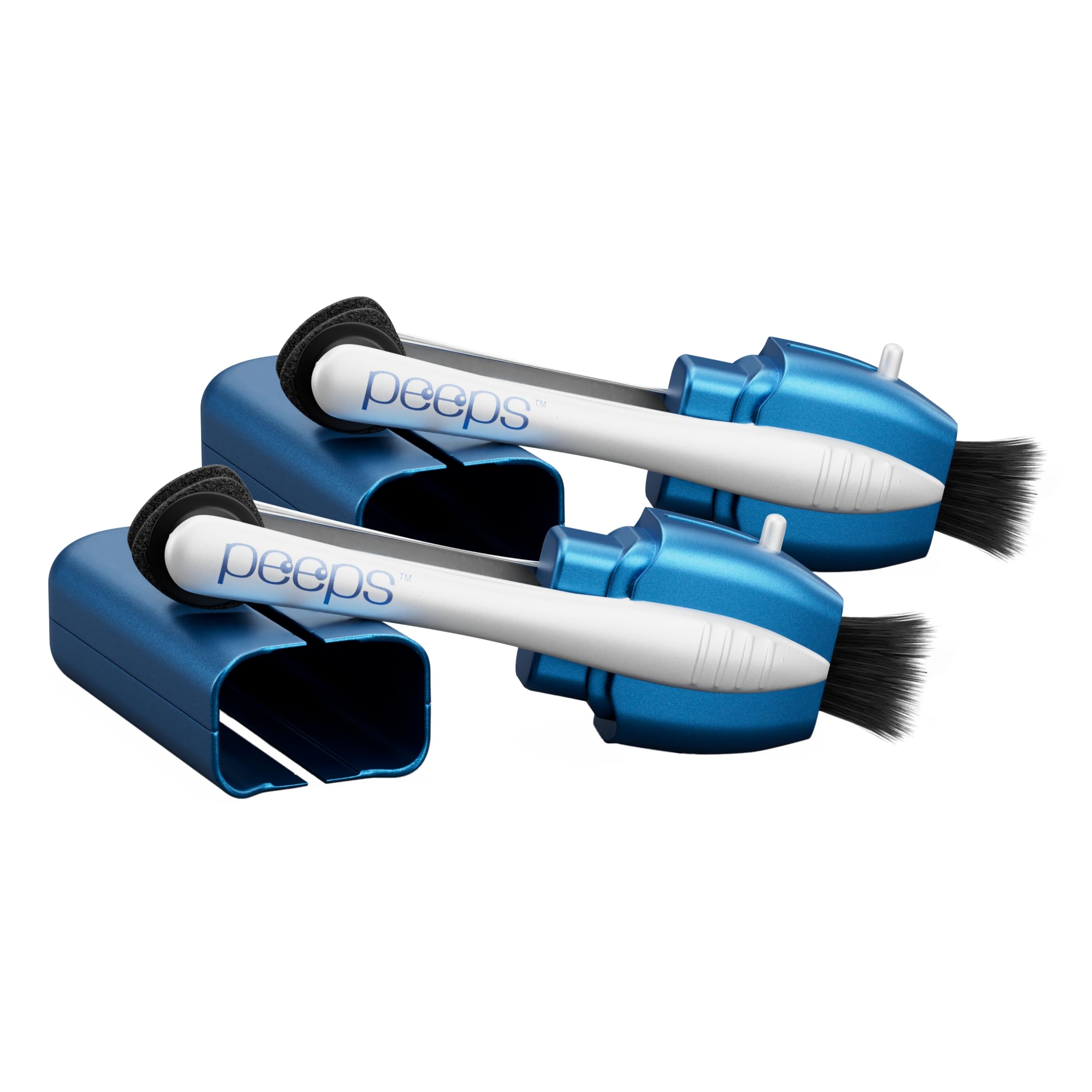 CarbonKlean Peeps Glasses Cleaner - for Eyeglasses, Reading Glasses, and More - Lens Cleaner with Carbon Microfiber Tech - Soft Touch Blue - 2 Count (Pack of 1)