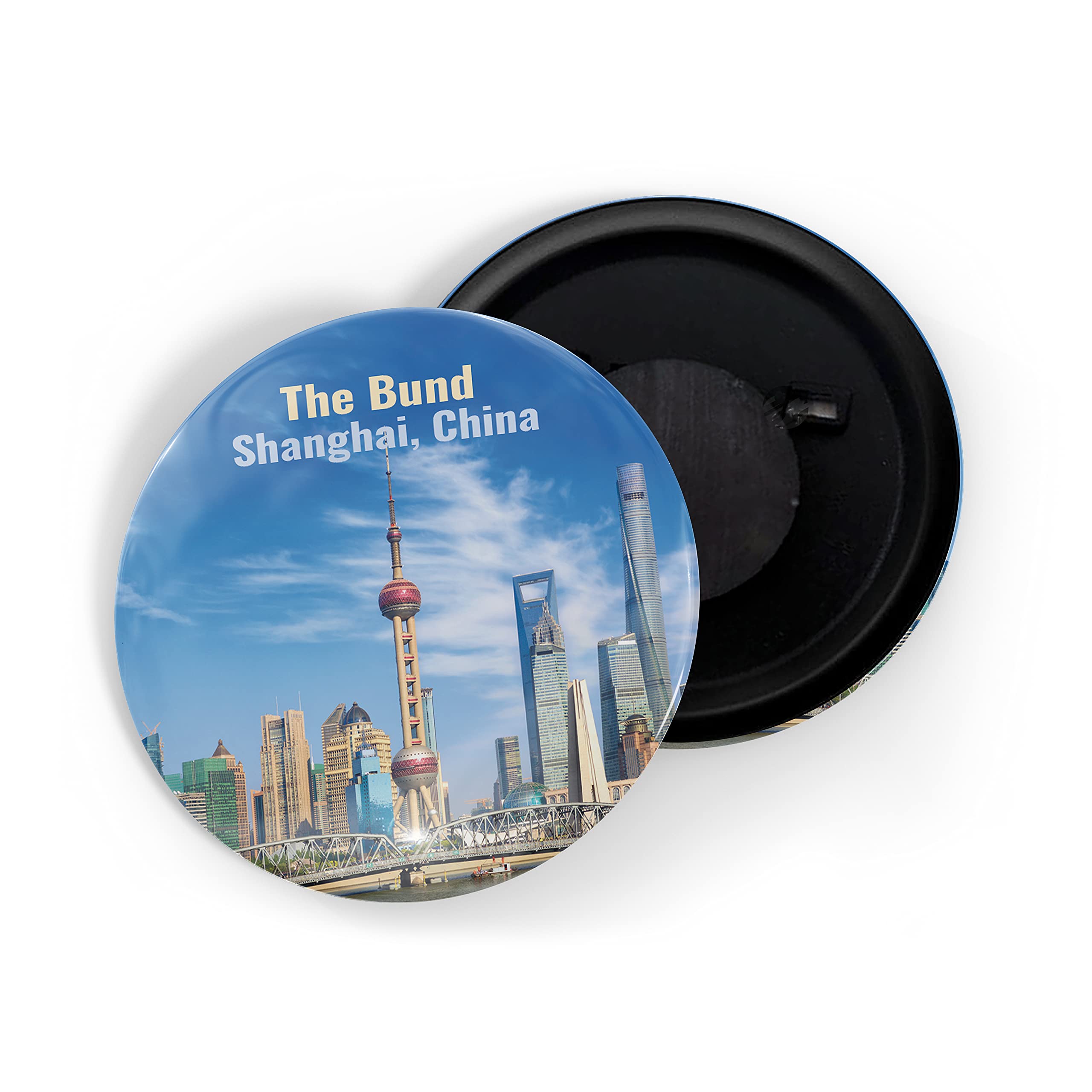 dhcrafts Fridge Magnet Multicolor Famous Tourist Place The Bund Shanghai China Glossy Finish Design Pack of 1