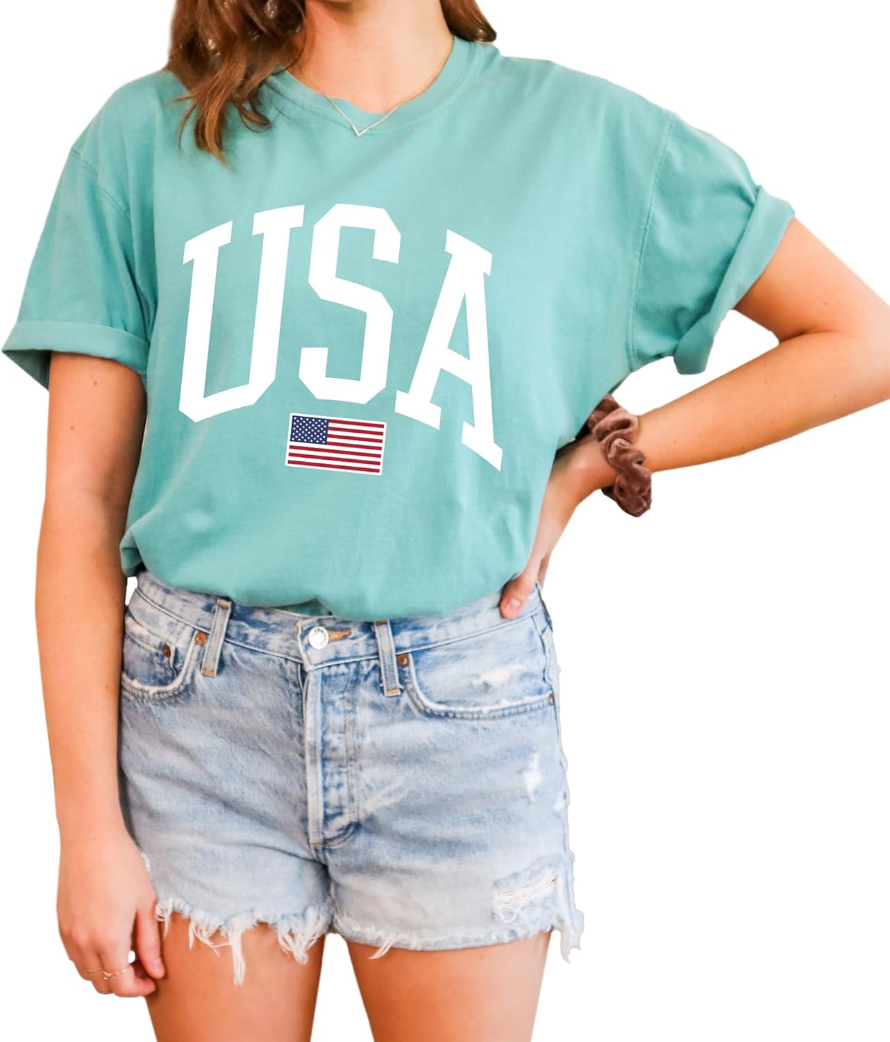 USA Flag T-Shirt for 4th of July, Independence Day, Graphic Tee for Women, Men, Unisex, 100% Cotton