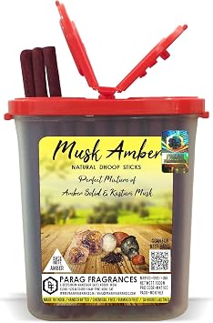 Parag Fragrances Musk Amber Premium Dhoop Sticks 100gm Monthly Pack No Charcoal, No Bamboo, Hand Crafted, Long Lasting Dhoop Sticks Dhoop Sticks for Prayer