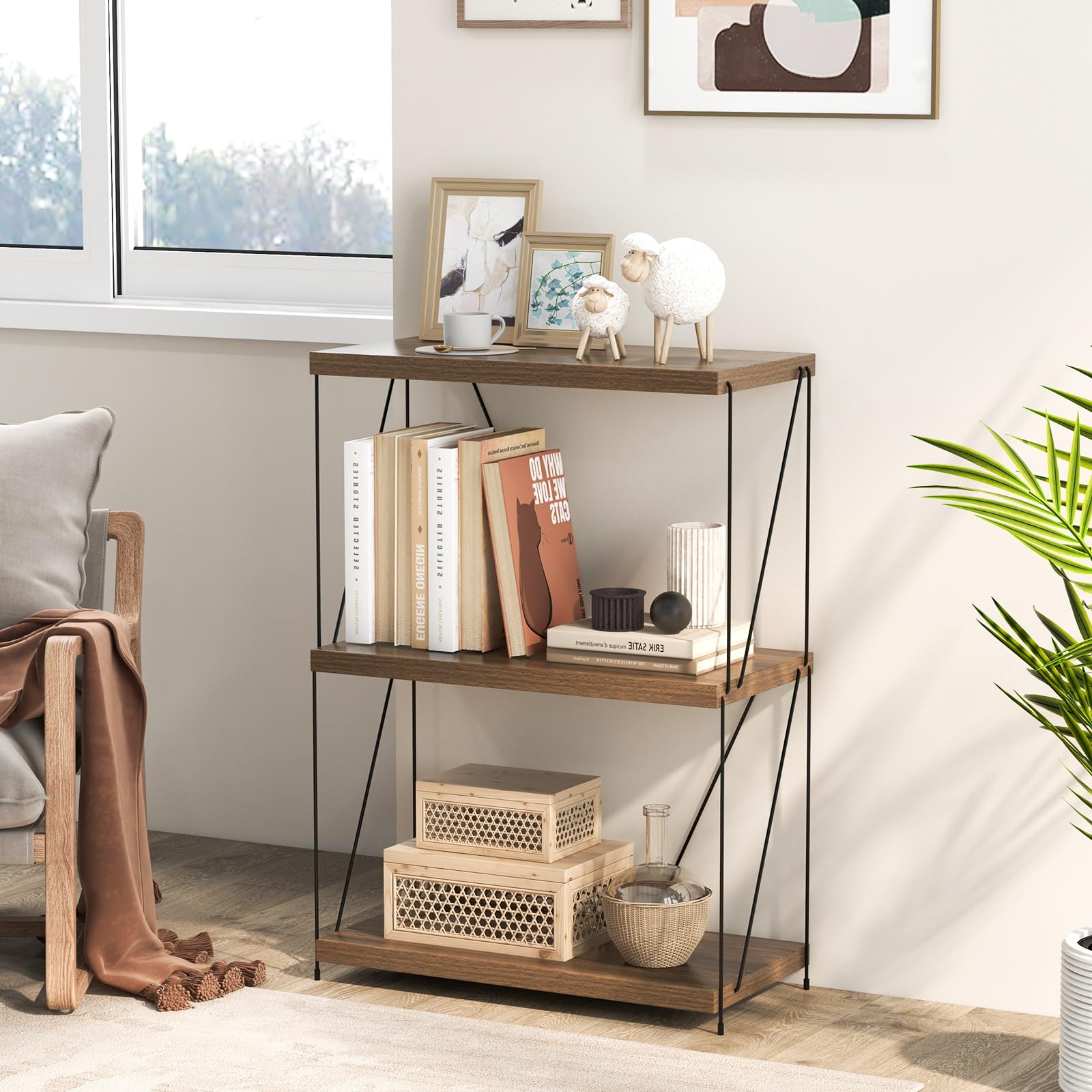 Libreria Con 5 Livelli E Struttura In Metallo E Scaffale Da Ufficio Dal Design Industriale Grigio 88306529