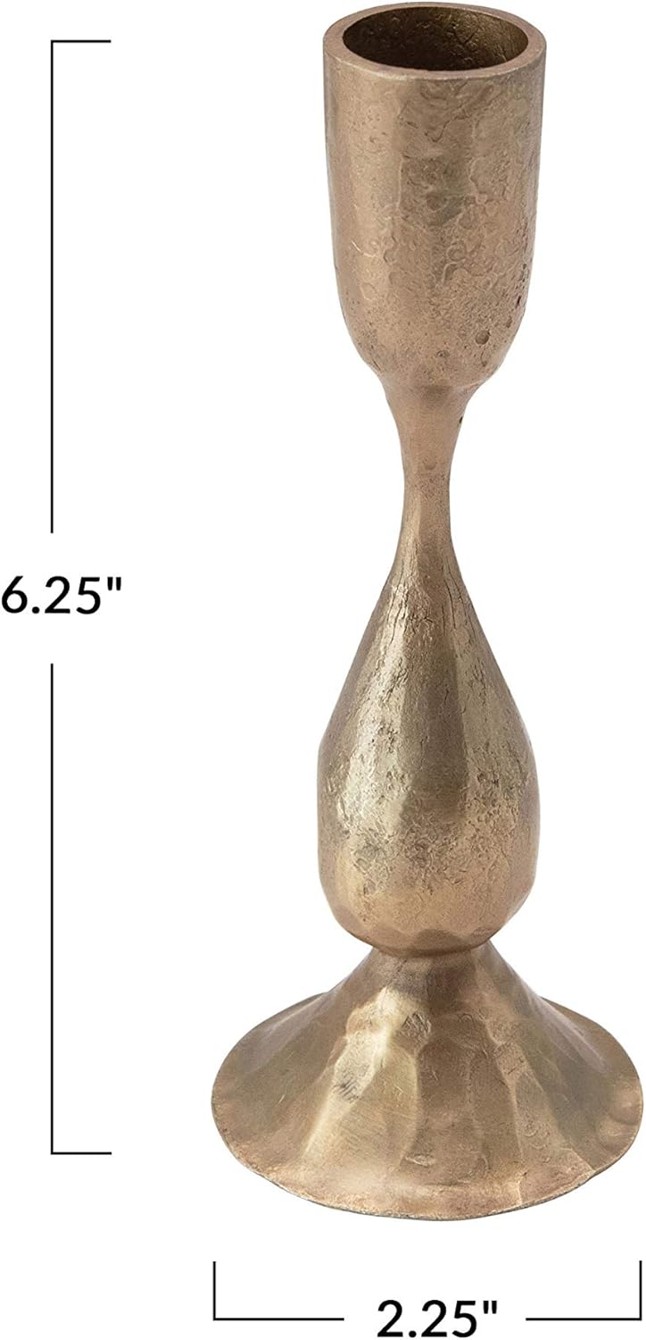 Creative Co-Op Hand-Forged Metal Taper, Antique Brass Finish Candle Holder : Home & Kitchen