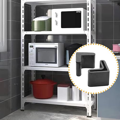Miniatura 8 de Uenhoy 16 almohadillas angulares para muebles en forma de L, 1 x 1 pulgada, protectores de goma para patas de muebles, protectores antideslizantes