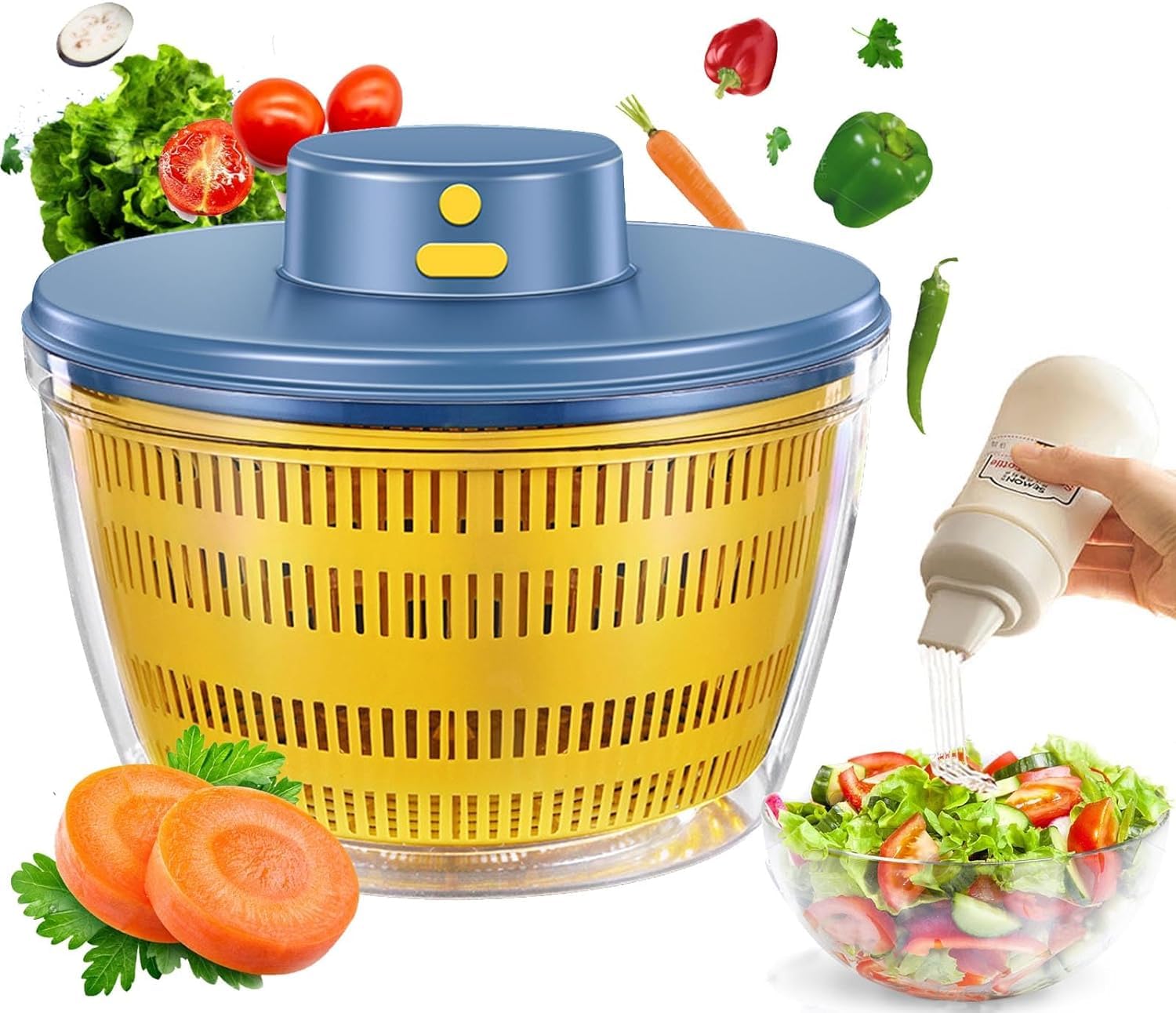 調理器具 Hide Amazon.com: Electric Salad Spinner 4.2-Quart Lettuce spinner,Fruit
