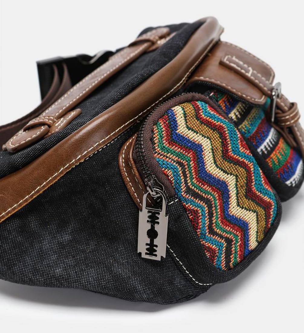 Sling Bag for Women Oxford Crossbody Fanny Packs Chest Bag Denim Canvas Bag Fashion Waist Bag Trendy Ladies Shoulder Bag
