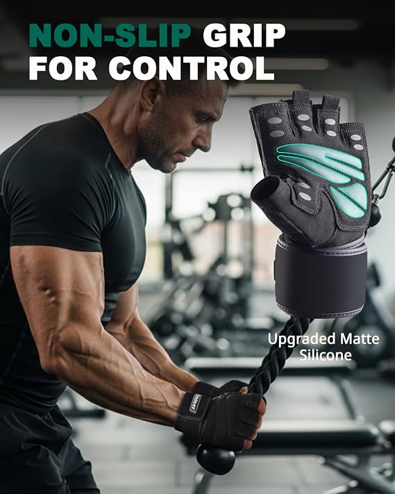 Trideer Weight Lifting Gloves for Men, Workout Gloves with Wrist Wrap Support