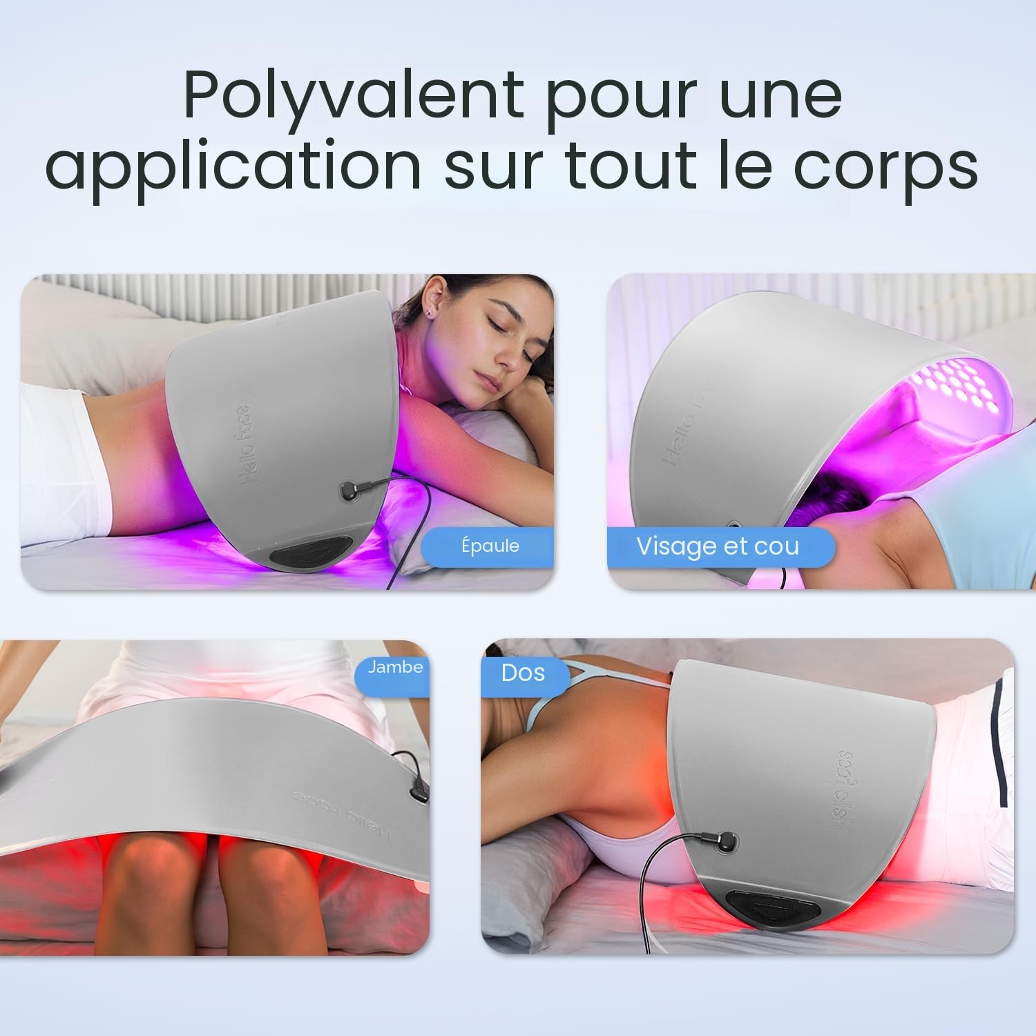 Thérapie par Lumière Rouge pour le Visage, Approuvée par la FDA, Masque LED à 4 Modes, Lumières Bleue, Rouge et Infrarouge, Appareil PDT Photonique pour Soins Visage et Corps