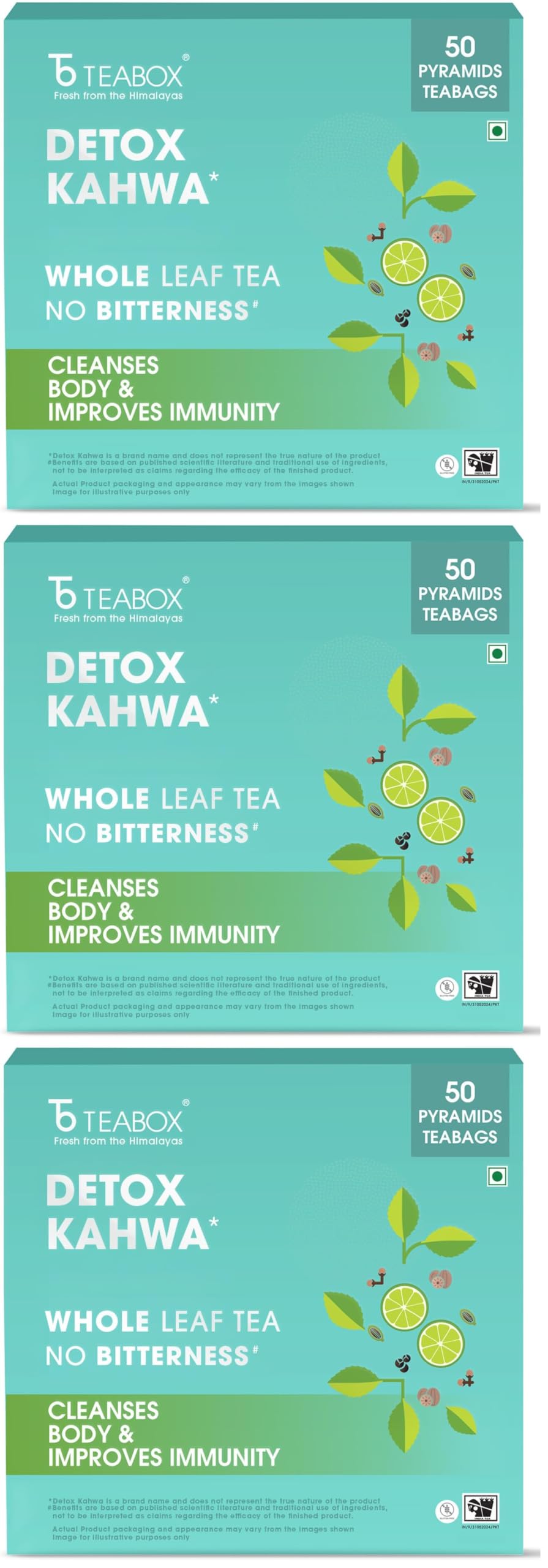 Teabox Fresh Kashmiri Kahwa Saffron (Kesar) Green Tea | 25 Teabags | Green Tea Handblended with Natural Saffron, Almond, Cardamom & Cloves | With Natural Ingredients (Pack of 3) — Amazon image 9