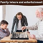 15" Large Chess Set for Adults Kids with Weighted Acrylic Chess Pieces 3.5" King & Portable Folding Marbling Wooden Chess Board Travel Chess Sets Family Board Game Gift – Elegant Classic Chess Game