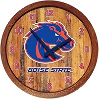 Vista 355 de The Fan-Brand NCAA Oklahoma Sooners: Faux Barrel Top Wall Clock Sports Team Bar Sign Décor - Home Man Cave, Party Decoration - Made On Demand
