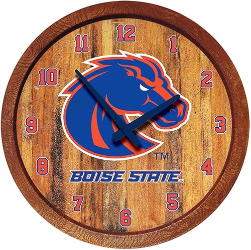 Miniatura 355 de The Fan-Brand NCAA Oklahoma Sooners: Faux Barrel Top Wall Clock Sports Team Bar Sign Décor - Home Man Cave, Party Decoration - Made On Demand