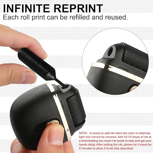 Miniatura 5 de Lomil Sellos de rodillo de protección contra robo de identidad, sello de seguridad confidencial que incluye recargas, protege tu identificación,