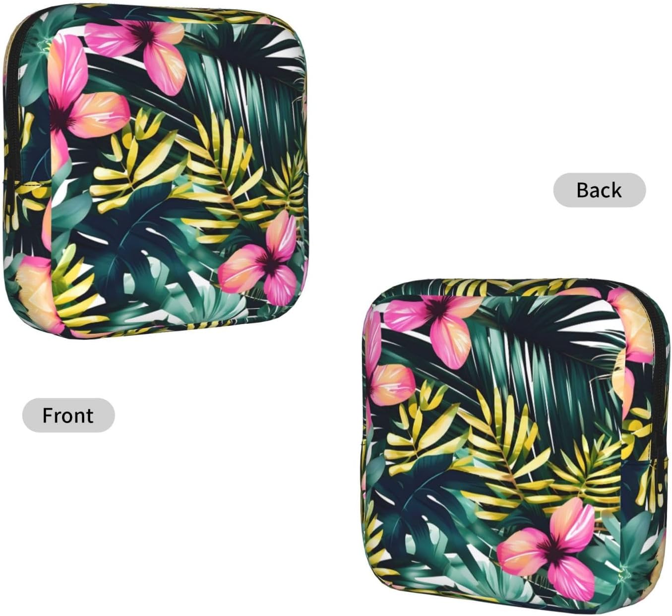 Tropical Summer Hawaiian Flower Palm Leaves Print Multifunctional Storage Bag Pad Bag Skin-Friendly Period Pouch Reusable Tampon Bag for Female