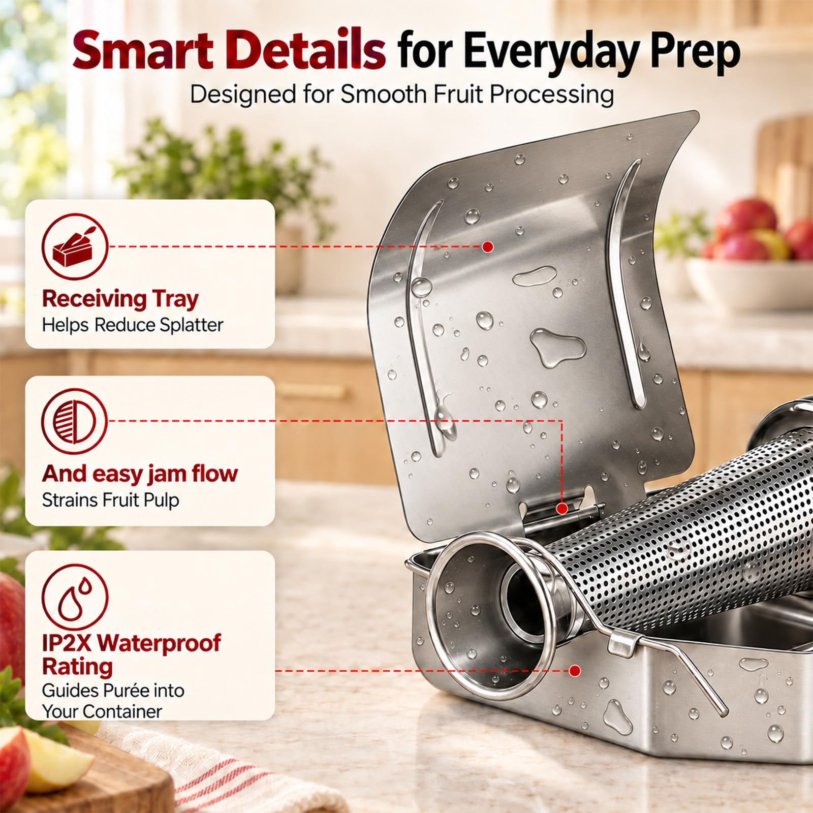 Passapomodoro Professionale 450W, Inox 304 per Salsa e Marmellata