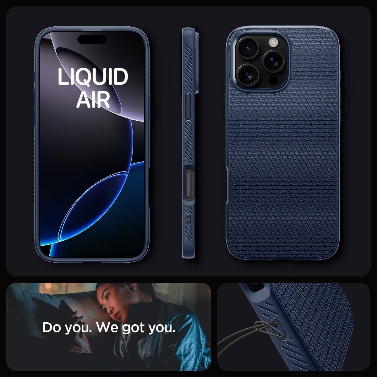 Spigen Liquid Air Designed for iPhone 16 Pro Case [NOT Compatible with MagSafe], [Military-Grade Protection] - Navy Blue - Image 8